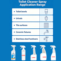 Nettoyant WC Commercial OEM ODM en Spray, Formule Moussante à Action Rapide pour Taches d'Urine, Calcaire et Taches d'Eau Dure, Nettoyage en Profondeur 500ml