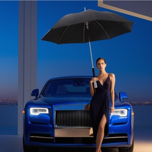 High-end 30 Inch Large <b>Windproof</b> logo Prints Big Luxury Promotional Branded Custom Golf UV <b>Umbrella</b> Metal Long Handle - Product Image 3