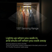 Mini lampe LED cob avec capteur de mouvement pir, alimentée par batterie, idéal pour un placard, des escaliers