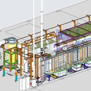 Sistema de pulverización totalmente automático estándar europeo línea de recubrimiento en polvo