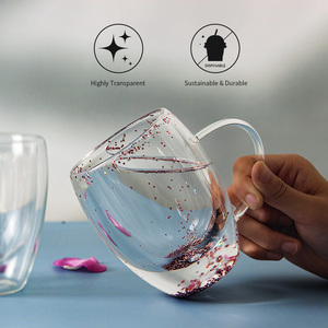 <span class=keywords><strong>Tazas</strong></span> de Vidrio de Doble Pared de Borosilicato Pre-Perforadas para Café con Agujeros para Globo de Nieve de Navidad DIY y Arena Movediza - Product Image 2