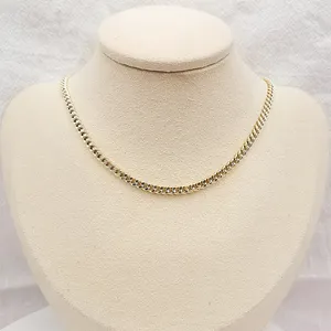 Collar de cadena cubana de oro de 18K, joyería de Hip Hop de 3,2mm, collar de cadena de oro de 18k de Dubái, nuevo diseño