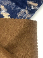 Housse de canapé en tissu velours de Hollande 100 % polyester tricoté, poids moyen 370 GSM, effet bronzé doré, double couche ignifuge
