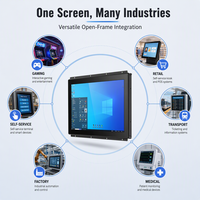 PC tout-en-un personnalisable de 10,4 à 19 pouces, PC industriel à cadre ouvert, étanche IP65, écran LCD avec système d'exploitation Windows Android, kiosque