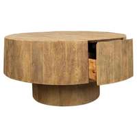 Table basse ronde en bois moderne pour le salon, facile à nettoyer
