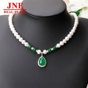 Natural Pearl Necklace 925 Silver Chalcedony Diamond Water Drop Pearl Necklace Mother's Gift for <strong>Elders</strong> Mother's Day - Product Image 3