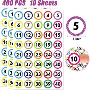 Etiquetas numeradas 1-40 <span class=keywords><strong>con</strong></span> puntos, impermeables/resistentes al aceite/resistentes a desgarros, etiquetas numeradas extraíbles, adecuadas para cajas de almacenamiento - Product Image 2