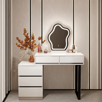 Nouvelle Table de Maquillage Luxe Léger Simple et Moderne, Commode de Chambre à Coucher, Coiffeuse Crème Style Nuage avec Miroir.