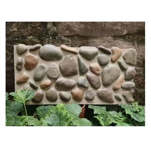 Bên ngoài ốp nhân tạo Polyurethane PU sông đá tường Bảng điều khiển Veneer Cobble & trắng Pebble Đá Ngoài Trời ứng dụng - Product Image 1