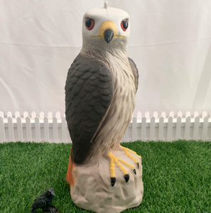 Décoys d'oiseaux en matériau PE moulé par soufflage pour jardin, décorations de jardin, effaroucheurs d'oiseaux, hiboux avec tête rotative, fausses aigles pour jardin - Product Image 5
