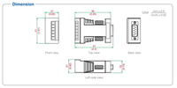 Convertisseur industriel alimenté par port RS-232 RS-485/422 avec isolation UTEK UT-2127 certifié CE/FCC - Température de fonctionnement de -40 à 85°C - Durée de vie de 1 à 3 ans