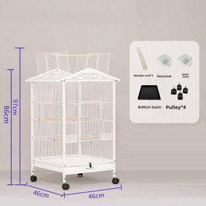 Jaula de Lujo para Loros con Cierre de Botón a Presión, Diseño Sólido, Embalaje en Caja - Villa Multifuncional Tres en Uno para Aves - Product Image 5