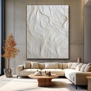 Peinture à l'huile minimaliste faite à la main encadrée, art mural pour la décoration intérieure rétro-moderne - Product Image 1