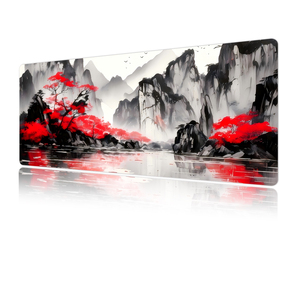 Alfombrilla de Ratón Grande Antideslizante con Borde Cosido, Diseño de Pintura de Paisaje Chino, Resistente al Agua y a los Arañazos, para el Hogar - Product Image 6