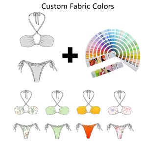 Chất lượng cao hai mảnh Braid Bikini rắn Vivid tím với hai lớp Tie-up tắm phù hợp với đối với phụ nữ - Product Image 3