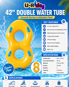 Tube aquatique gonflable double en PVC URIDES de 48 pouces et toboggan <span class=keywords><strong>Super</strong></span> Cobra pour usage commercial intérieur/extérieur, avec impression de logo personnalisée gratuite - Product Image 2
