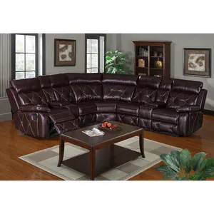 Sofá reclinável durável para sala de estar, sofá reclinável em couro Air, venda por atacado
