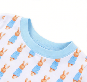 Pyjama de Pâques personnalisé pour bébés garçons, motif lapins bleus, vêtements de nuit pour enfants - Product Image 5
