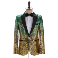 Blazer à paillettes pour hommes, Costume de fête de scène pour hommes, robe de Performance, Costume de fête de chanteur de mariage