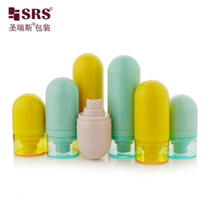 Botella de Bomba Sin Aire de Color <span class=keywords><strong>Pastel</strong></span> Vacía, Forma Cilíndrica con Fondo Redondo, Rosca de Tornillo, para Cuidado de la Piel y Estética, B001-50ML - Product Image 3