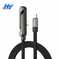 Cable de Carga Trenzado de Aleación de Zinc Tipo-C a Tipo-C de 240W con Soporte para Teléfono, Carga Rápida Multifuncional para iPhone
