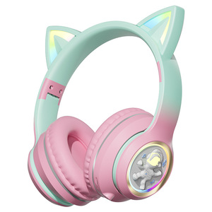 Manufacture LED <strong>Cute</strong> <strong>Earphones</strong> for Kids Children <strong>Cute</strong> Cat Headsets Excellent Wireless Noise Cancelling Cat Ear Headphones - Product Image 6