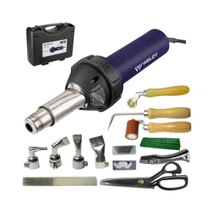 Swiss Weldy Kit de tocha de ar quente 1600 W, pistola aquecida, conjunto de ferramentas para soldagem de piso, membranas de PVC TPO, soldador de plástico portátil, energia HT1600