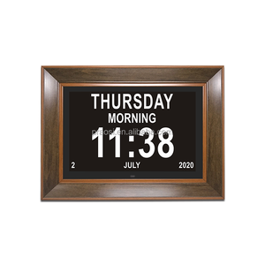 Khung Gỗ 15.6 "Inch Kỹ Thuật Số Lịch Ngày Đồng Hồ Y Học Nhắc Nhở Mất Trí Đồng Hồ Cho Bệnh Nhân Chứng Mất Trí Alzheimer - Product Image 4