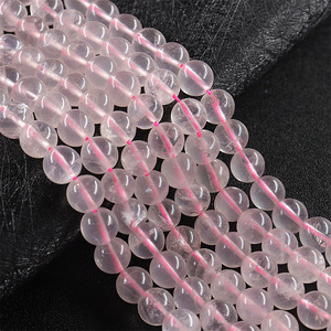 Cuentas de cuarzo <span class=keywords><strong>rosa</strong></span> curativa de <span class=keywords><strong>piedra</strong></span> <span class=keywords><strong>semipreciosa</strong></span>, pulsera de cuentas, hebras, hecho a mano, Material de accesorios de joyería - Product Image 1