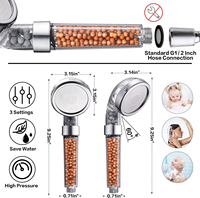 Pommeau de douche de massage à filtre en pierre minérale ABS pommeau de douche filtré à débit d'eau à haute pression avec vaporisateur à main