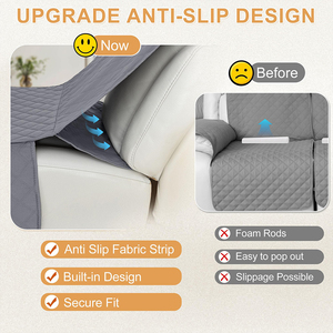 Áo phủ ghế <span class=keywords><strong>sofa</strong></span> thư giãn màu xám trung bình, chống thấm, co giãn, bán chạy, dành cho ghế đơn, phủ kín 360 độ, thân thiện với trẻ em, bền bỉ - Product Image 5