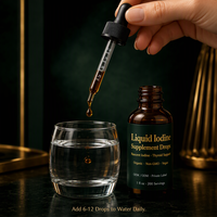 Iode liquide en gouttes Nascent pour le soutien de la thyroïde, stimulant du métabolisme, détoxifiant, végétalien, sans OGM, 200 portions, 1 oz, marque privée OEM