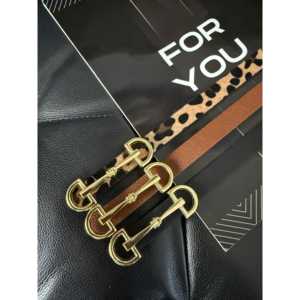 Golden D <b>Ring</b> Buckle <b>Thin</b> Metal Belt For Women Casual Style Fashion Accessory - Product Image 1