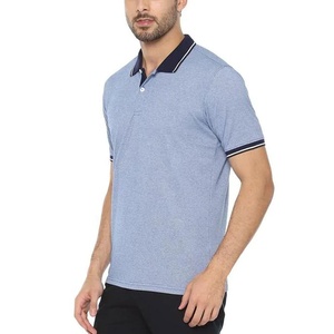 Polo de Hombre con Bloques de Color, Manga Corta, Tejido, Casual, Azul Marino y Blanco, Diseño Sólido - Product Image 6