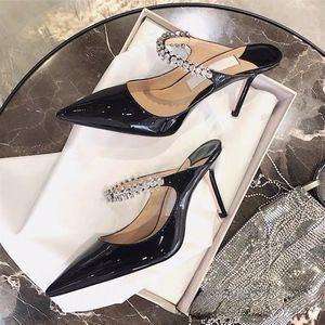 Babouches pour femmes à talon, mules fantaisie à boucles, chaussures à bout pointu, talons pour femmes - Product Image 3