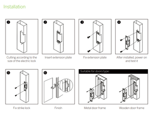 Gâche électrique 12V CC à sortie de signal, type étroit et long, en acier inoxydable, à sécurité électronique, réglable - Product Image 5