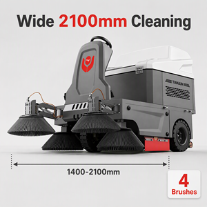 เครื่องกวาดพื้นอุตสาหกรรม CleanHorse M5 แบบนั่งขับ ขนาด 2100 มม. ใช้แบตเตอรี่ขับเคลื่อนด้วยตัวเอง 48V สำหรับโรงงานและคลังสินค้า - Product Image 3