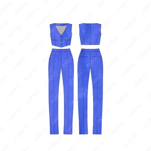 Ladies Simple Chic Fashion Trousers Set Summer New Solid Color V Neck Vest Tops Straight Pants Women's Linen Two-piece Sets
