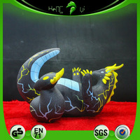 Hongyi Dragon gonflable en PVC personnalisé 2m jouet à fourrure couché avec des ailes