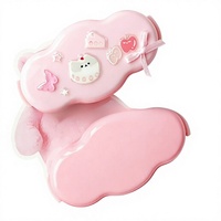 Étui cosmétique personnalisable à compartiment unique pour poudre et emballage d'onguents, fabriqué à Shanghai, compatible avec les pinces à cheveux et barrettes, rose bonbon