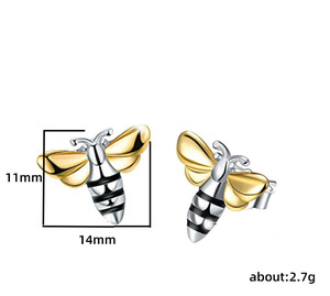 Orecchini a Forma di Ape per Donne, Stile Pastorale, Carini e alla Moda, per Vacanze, Viaggi e Uso Quotidiano, Gioielli Dolci e Freschi - Product Image 5