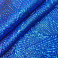 Nouveau tissu de dentelle damassée de luxe de conception 100% tissu jacquard de brocart bleu brodé de polyester