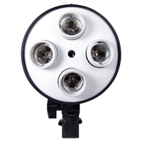 Support de Quatre Ampoules E27 en ABS pour Socle de Lampe de Photographie, Idéal pour la Photographie de Produits et Vidéo