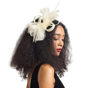 Diskon besar aksesori rambut pita bunga bulu pada ikat kepala dan klip aksesori kepala pesta teh topi pesona Aksesori Wanita - Product Image 6