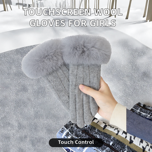 Girls' Winter <b>Touchscreen</b> Cashmere Wool Hand <b>Gloves</b> Sexy Cycling Fancy Accessories - Product Image 2