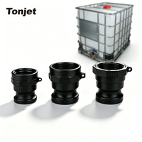 Adaptateur mâle Camlock à molette de 1/2 pouce avec extrémité filetée femelle en PP noir pour les lignes de lavage de barils et de rinçage de fûts