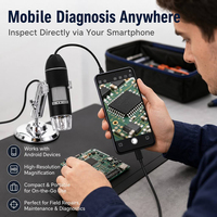 Microscopio Digital con Aumento de 1600X, Microscopio USB para Reparación de PCB, Inspección de Piel y Electrónica