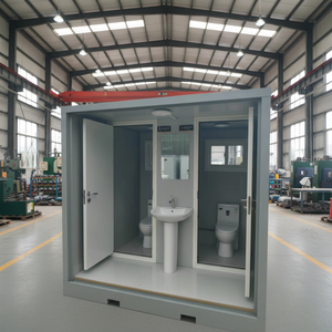 Baño Portátil Móvil para Exteriores, Baños Públicos para Obras de Construcción, Casas Prefabricadas, Contenedor de 20 pies con Baño y Aseo - Product Image 1