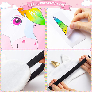 HAWIN, 24 Uds., Pin the Horn on Unicorn, Make a Face Sticker, mezcla y combina juegos <span class=keywords><strong>de</strong></span> fiesta, póster <span class=keywords><strong>de</strong></span> unicornio, decoraciones <span class=keywords><strong>para</strong></span> fiesta <span class=keywords><strong>de</strong></span> <span class=keywords><strong>cumpleaños</strong></span> <span class=keywords><strong>para</strong></span> niños - Product Image 4