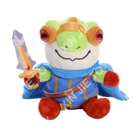 Peluche grenouille guerrier personnalisée en usine, jouet en peluche grenouille au design personnalisé, peluche grenouille personnage de jeu, jouet en peluche grenouille doux